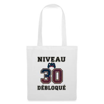 Niveau 30 Débloqué – Contrôleur Jeu - Sac en tissu - blanc - Devant