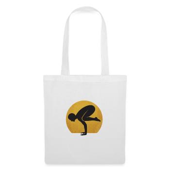 Minimalist Bakasana Yoga Crow Silhouette - Tote Bag - white - Front