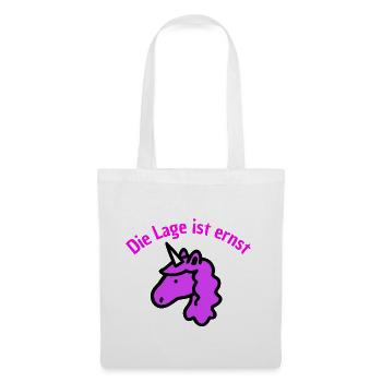DIE LAGE IST ERNST, LILA EINHORN! LUSTIGER SPRUCH - Stoffbeutel - Weiß - Vorne