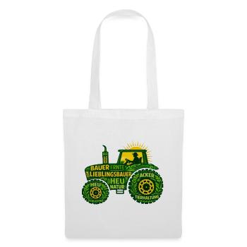 Lieblingsbauer Traktor Geschenk für Landwirte - Stoffbeutel - Weiß - Vorne