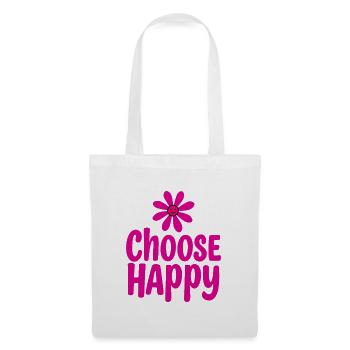Choisissez la positivité florale souriante et heureuse - Sac en tissu - blanc - Devant
