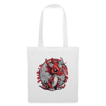 Red Dragon Caricature Print - Tote Bag - white - Front