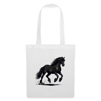 Wild Black Horse Gallop Equestrian Power - Tote Bag - white - Front
