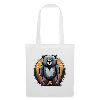 Cartoon bear cub at forest sunset - Tote Bag - white - Front