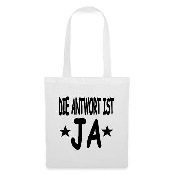 Ja - Stoffbeutel - Weiß - Vorne