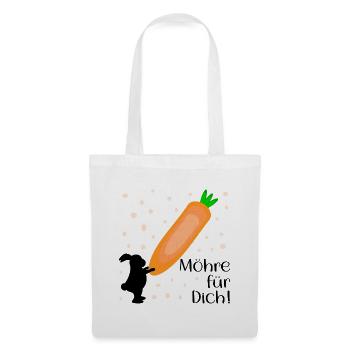 Karotte Möhre Osterhase - Stoffbeutel - Weiß - Vorne