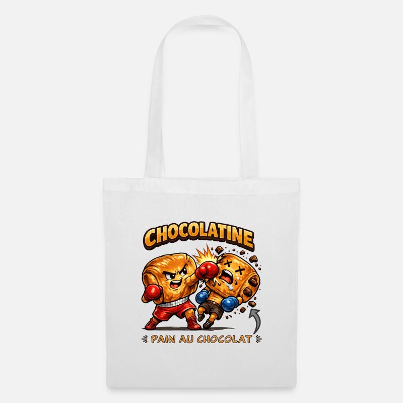 Chocolatine boxe - Sac en tissu - blanc