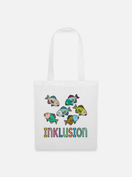 Inklusion Haltung Fische - Stoffbeutel - Weiß