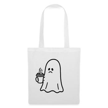 Geist Kaffee Halloween Süßes oder Saures - Stoffbeutel - Weiß - Vorne