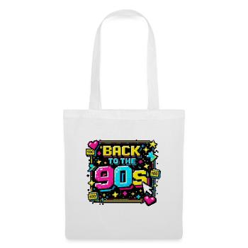 Zurück in die 90er Pixel Neon - Stoffbeutel - Weiß - Vorne