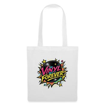 Vinyl Forever Retro Pop - Stoffbeutel - Weiß - Vorne