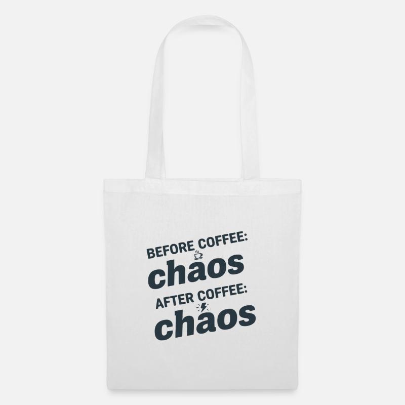 Vor und nach dem Kaffee-Chaos - Stoffbeutel - Weiß