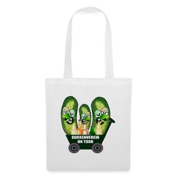 Gurkenverein Bollerwagen Bier - Stoffbeutel - Weiß - Vorne