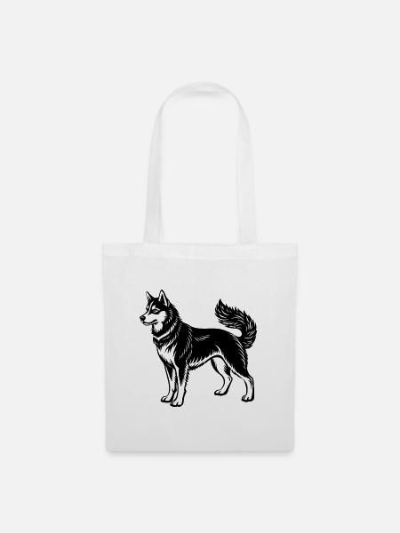 Schlittenhund - Stoffbeutel - Weiß