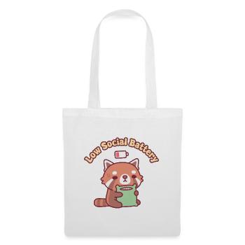 Cute Red Panda Born With Low Social Battery - Tote Bag - white - Front