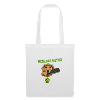 Chien pickleball Golden Retriever - Sac en tissu - blanc - Devant