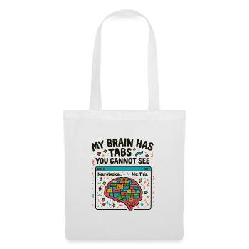 Cerveau coloré avec des onglets cachés - Sac en tissu - blanc - Devant
