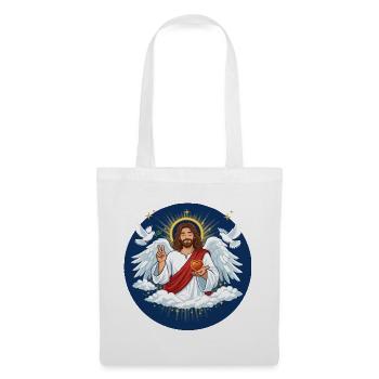 Himmlische Liebe: Jesus mit Herz - Stoffbeutel - Weiß - Vorne