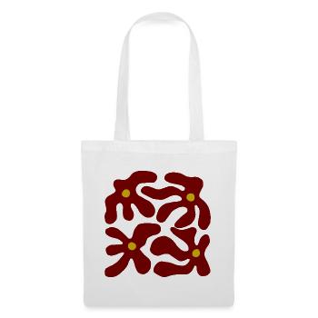 Rote Blumen Organisches transparentes Design -V3 - Stoffbeutel - Weiß - Vorne