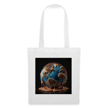 Melting earth made of chocolate - Tote Bag - white - Front
