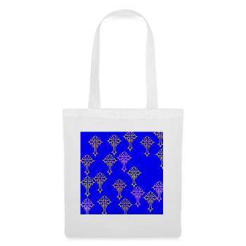 Motif de croix néon sur bleu cobalt - Sac en tissu - blanc - Devant