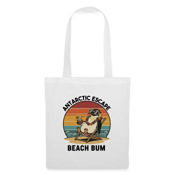 Penguin Beach Retro Beach Bum - Stoffbeutel - Weiß - Vorne