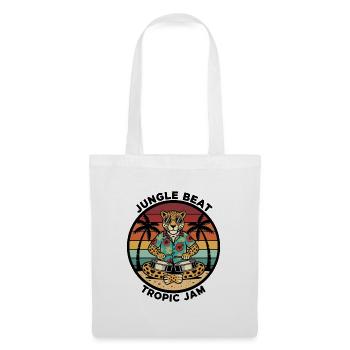 Leopard Jungle Beat Tropic Jam Retro - Stoffbeutel - Weiß - Vorne