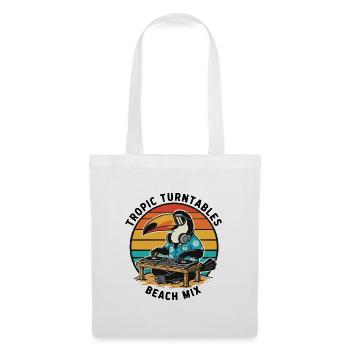 Toucan DJ Tropic Plattenspieler Beach Mix - Stoffbeutel - Weiß - Vorne