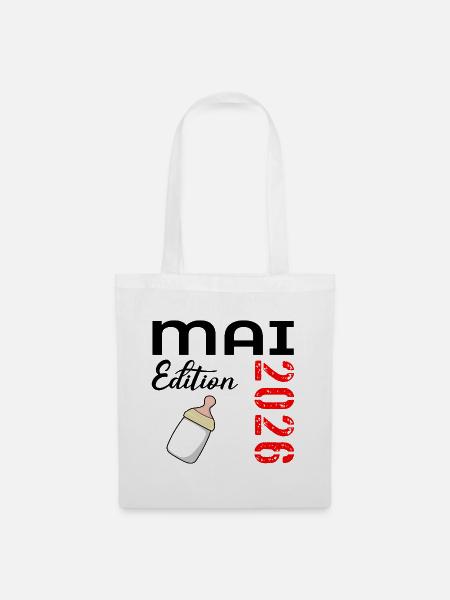 Geburt Baby Mai 2026 - Stoffbeutel - Weiß