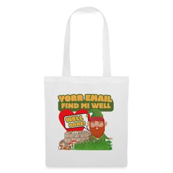 Yorr E-Mail Find Mi Well – Gnom-Humor - Stoffbeutel - Weiß - Vorne