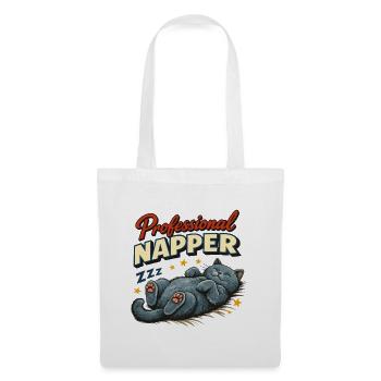 Professional Napper – British Shorthair Retro Cat - Tote Bag - white - Front