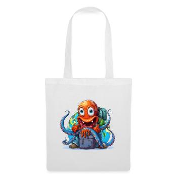 Travel Octopus with Globe - Tote Bag - white - Front