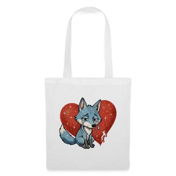 Fox animal sad symbol heart broken - Tote Bag - white - Front