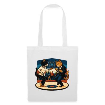 Two Retro Cats Dancing – Vintage Style - Tote Bag - white - Front