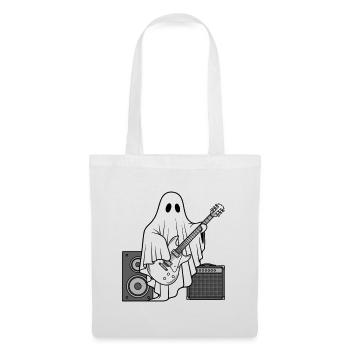 Ghost Playing Electric Bass Guitar - Halloween - Tote Bag - white - Front