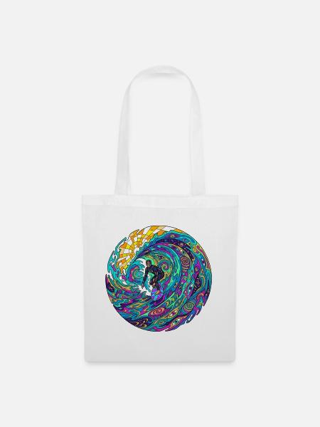 Psychedelische Surfwelle - Stoffbeutel - Weiß