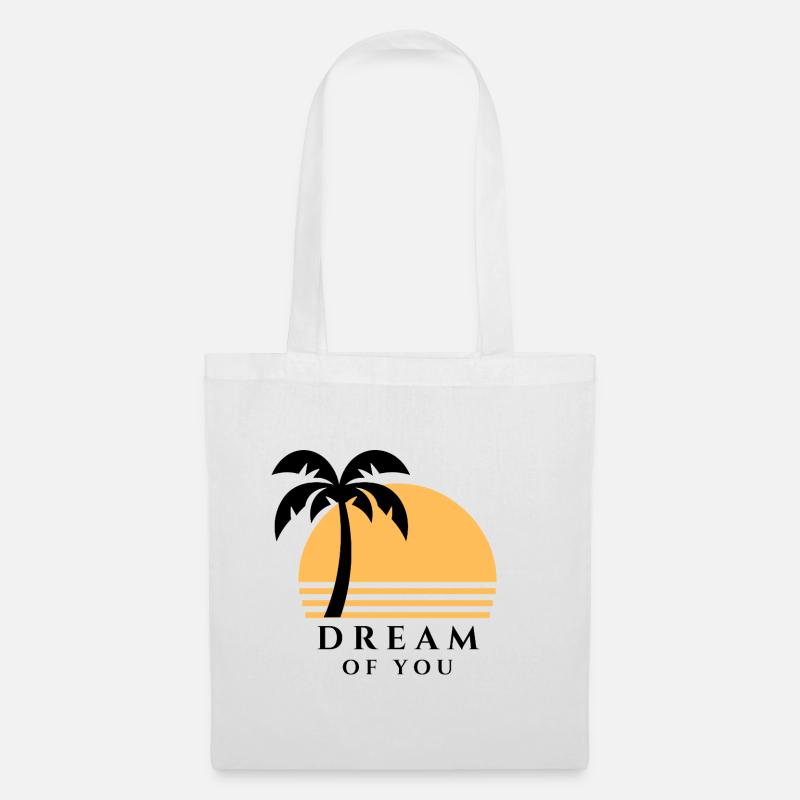 Sunset Palm Beach Silhouette - Tote Bag - white