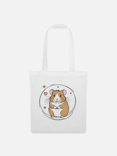 Herzlicher Hamster - Stoffbeutel - Weiß