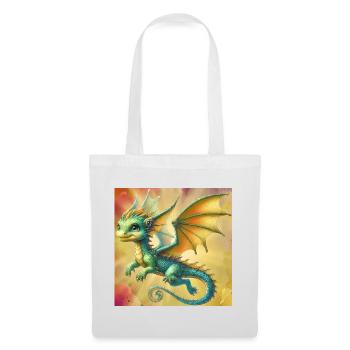 Drache - Stoffbeutel - Weiß - Vorne