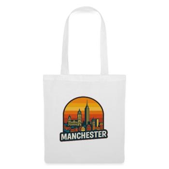Manchester Skyline Retro Sunset Vintage Art - Sac en tissu - blanc - Devant