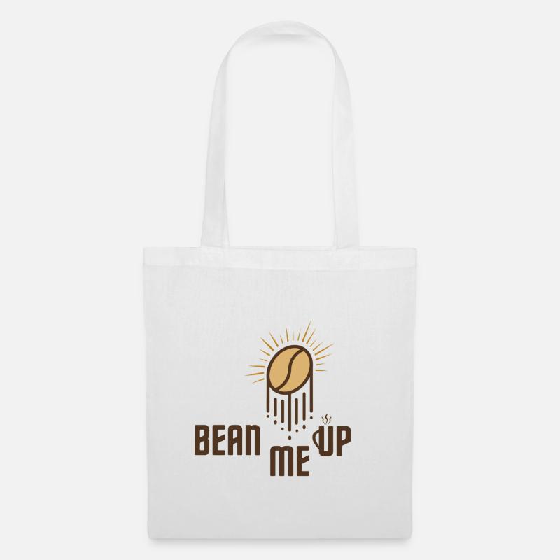 Bean Me Up: Kaffeebohne geht in die Atmosphaere - Stoffbeutel - Weiß