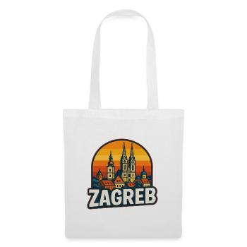 Zagreb City Retro Sunset Skyline Vintage Art - Tote Bag - white - Front