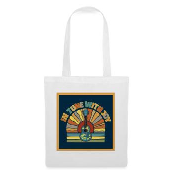 In tune with Joy - Retro Sunset and Ukulele - Tote Bag - white - Front