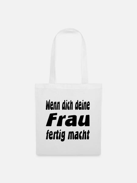 Frau - Stoffbeutel - Weiß
