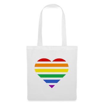 Pride Flag Heart · Classic Rainbow - Stoffbeutel - Weiß - Vorne