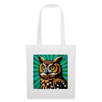 hibou - Sac en tissu - blanc - Devant