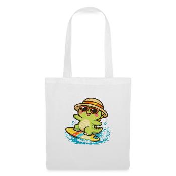 Sonnige Surf-Schildkröte - Stoffbeutel - Weiß - Vorne