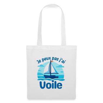Voile et humour bateau - Sac en tissu - blanc - Devant