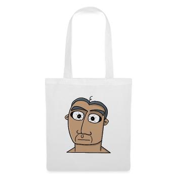 Portrait minimaliste aux yeux grands ouverts - Sac en tissu - blanc - Devant