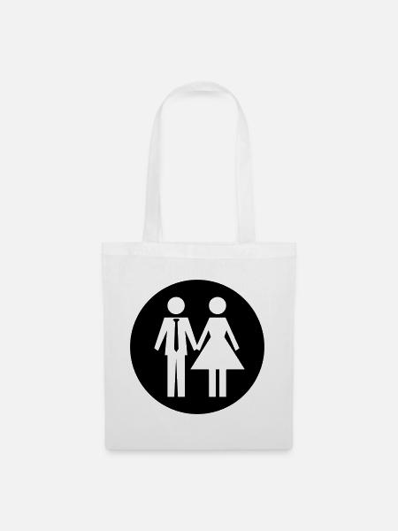 Paar Ehe Couple - Stoffbeutel - Weiß